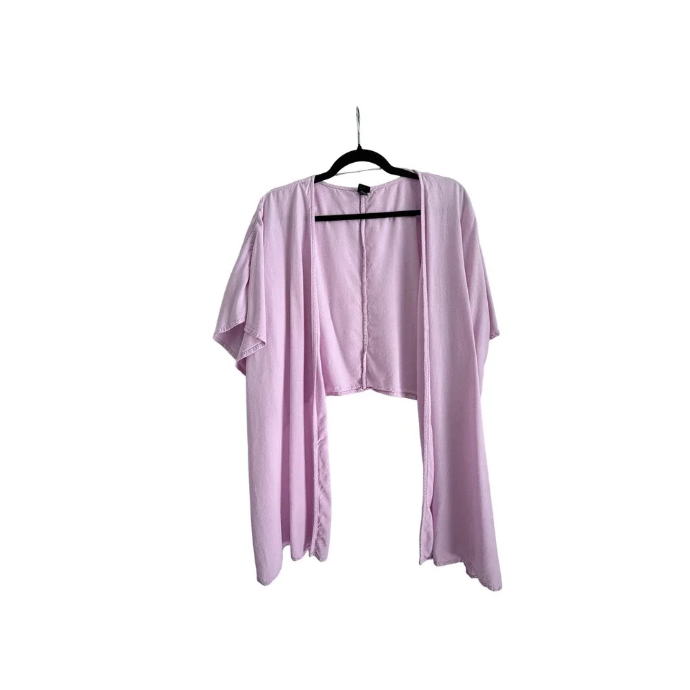 Wild Fable Light Lavender Tie Front Kimono Wrap Top OSFM Rayon Cover Up